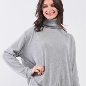 Heather Grey Long Sleeve Cut Out Lace Up Tie Back